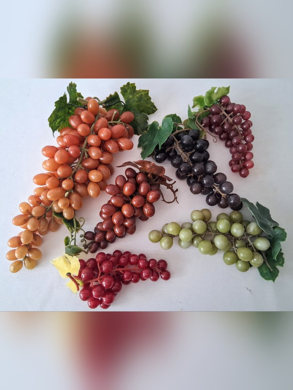 🍇 MCM 70s Faux Grape Bunches - Each Cluster Different Color